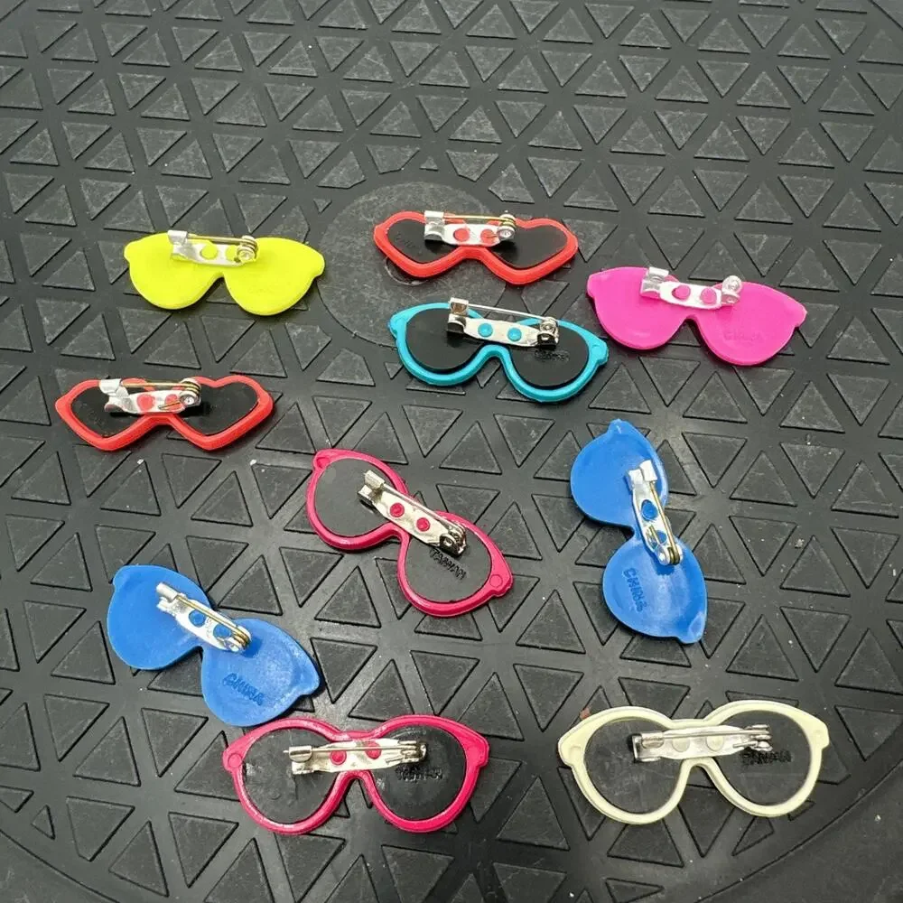 1980s Sunglasses Pin Lot Of 10 Plastic Vintage Colorful